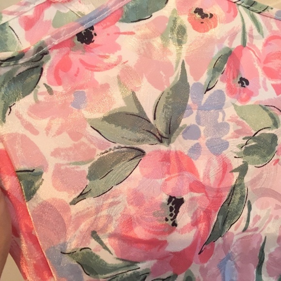 Vintage Cami Satin Silky Lace Floral print Shimmery Babydoll Fairy M - Picture 9 of 13
